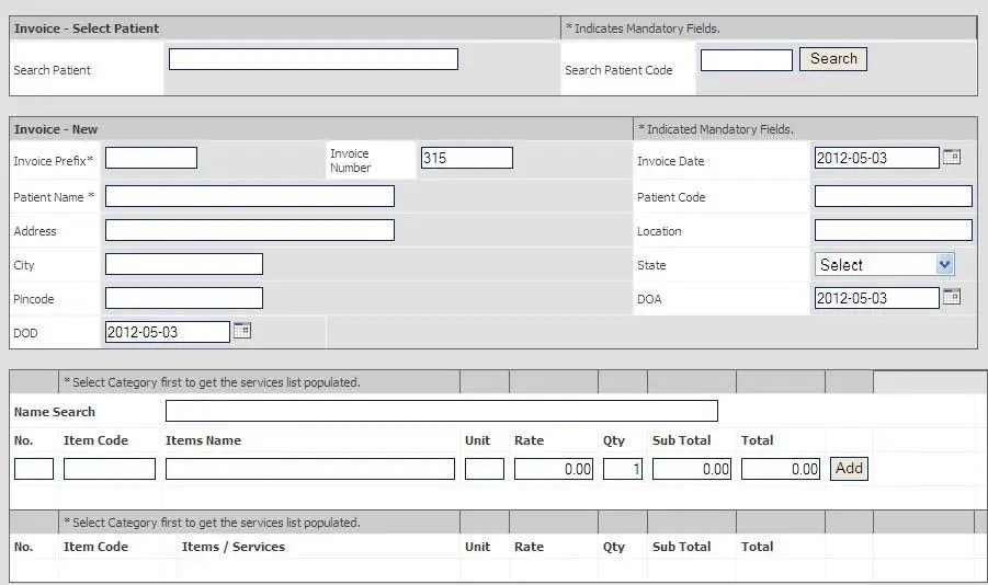 Hospital/Clinic Billing Software Hospital/Clinic Billing Software